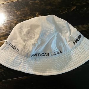 American Eagle White Bucket Hat